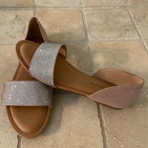 Stunning sparkle slip on loafer shoes size 8